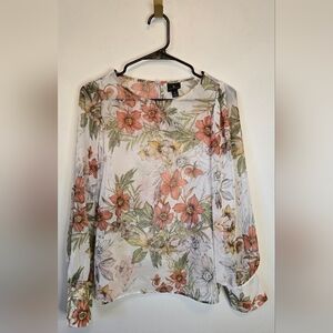 36. Worthington Floral Sheer Blouse - Multicolor